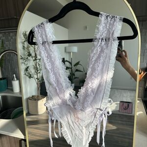 Victoria's Secret White Lace Bodysuit